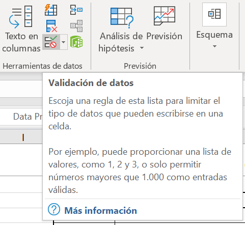 Validar datos en excel